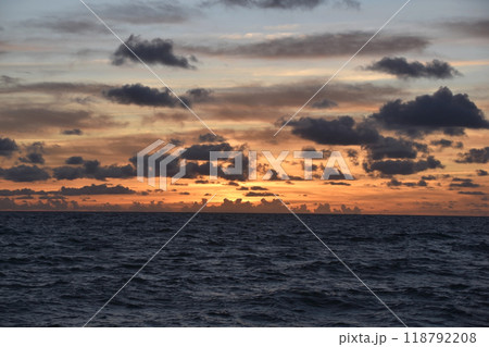 Sunset Sky Over The Sea, Beautiful Cloudscape, Dramatic Landscape 118792208