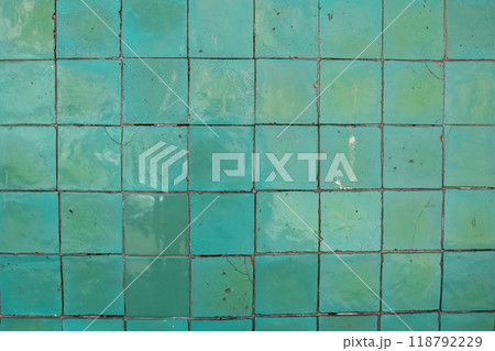 Colorful mosaic tiles on the wall. Abstract background and texture for design. Colorful tile bathroom wall texture 118792229