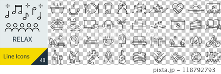 Relaxation icon set 118792793
