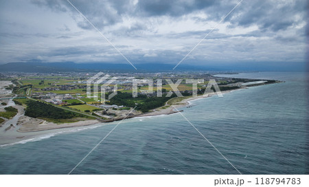 黒部川河口付近　黒部川左岸黒部市　空撮 118794783