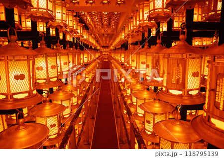 Torodo Hall, the Hall of Lanterns, in Okunoin, Wakayama, Japan 118795139