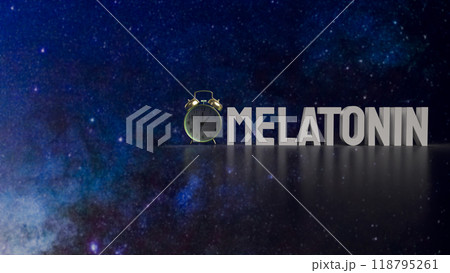 The melatonin and clock for medical and sci concept 3d rendering. 118795261