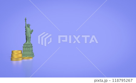 The statue of liberty and coins for business concept 3d rendering. The statue of liberty and coins for business concept 3d rendering. 118795267