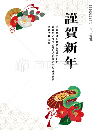年賀状 2025年 巳年 年賀状 2025年 巳年 118795411