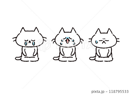 正座で反省する猫のイラスト 118795533