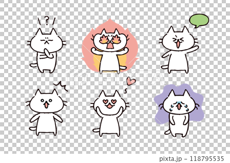 Cute cat illustration set Cute cat illustration set 118795535