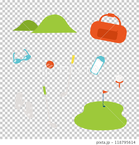 シンプルなゴルフのイラストセット 118795614