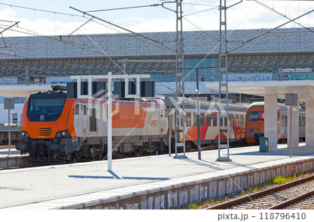 Trains at Casa-Voyageurs railway station in Casablanca 118796410
