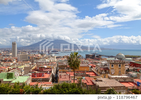 Cityscape of Naples and the Vesuvius in Italy Cityscape of Naples and the Vesuvius in Italy 118796467