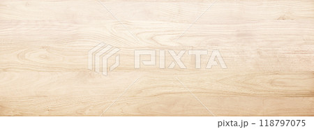 ウォールナットの白木色の木目の横長の板の背景画像 118797075