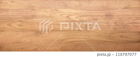 ウォールナットの薄茶色の木目の横長の板の背景画像 ウォールナットの薄茶色の木目の横長の板の背景画像 118797077