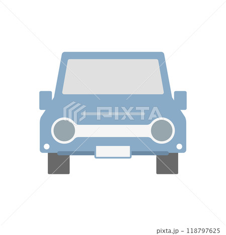 かわいい車のフラットアイコン(青色) 118797625