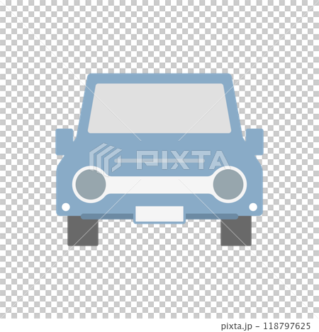 かわいい車のフラットアイコン(青色) 118797625