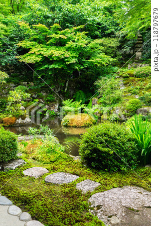京都市左京区大原勝林院町 実光院(魚山大原寺の僧房) 庭園(契心園) 庭園観賞 京都市左京区大原勝林院町 実光院(魚山大原寺の僧房) 庭園(契心園) 庭園観賞 118797679