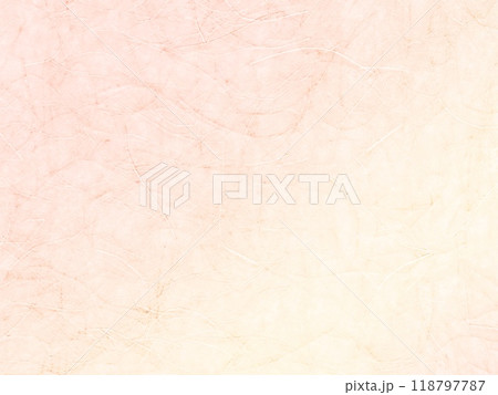 淡いピンクと生成りのグラデーションが綺麗な手漉き和紙のテクスチャ背景イラスト 118797787