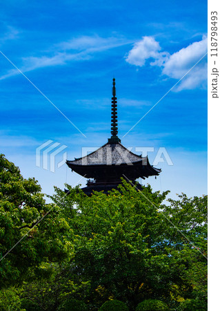【京都風景】東寺 流れる雲と五重塔 【京都風景】東寺 流れる雲と五重塔 118798493