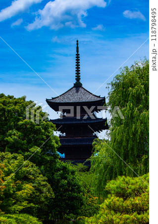 【京都風景】東寺 流れる雲と五重塔 【京都風景】東寺 流れる雲と五重塔 118798495