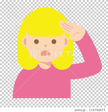 Illustration of a woman looking with a troubled face Illustration of a woman looking with a troubled face 118798673