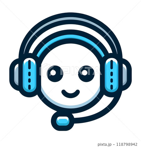 A icon of headset smile Chatbot. 118798942
