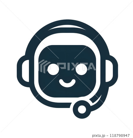 A icon of headset smile Chatbot. A icon of headset smile Chatbot. 118798947