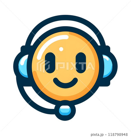 A icon of headset smile Chatbot. A icon of headset smile Chatbot. 118798948