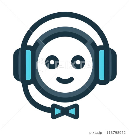 A icon of headset smile Chatbot. 118798952