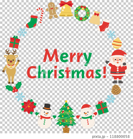 Cute Christmas illustration frame 118800058