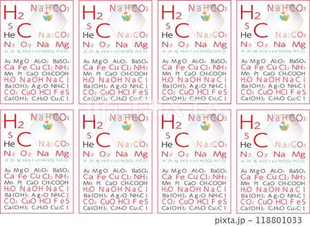中学で覚える化学式全部でトランプの表模様 118801033