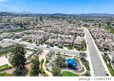 Aerial view of big houses community in Escondido, California Aerial view of big houses community in Escondido, California 118801544