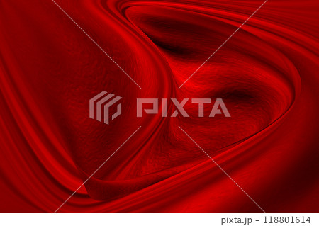 優雅で大胆に折り重なるちぢれ模様の入った深紅色ベルベット状抽象テクスチャー 118801614