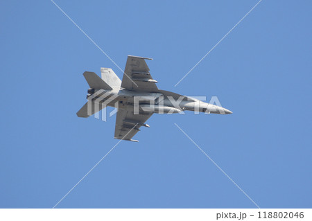 頭上のアメリカ海軍F/A-18Fスーパーホーネット 頭上のアメリカ海軍F/A-18Fスーパーホーネット 118802046