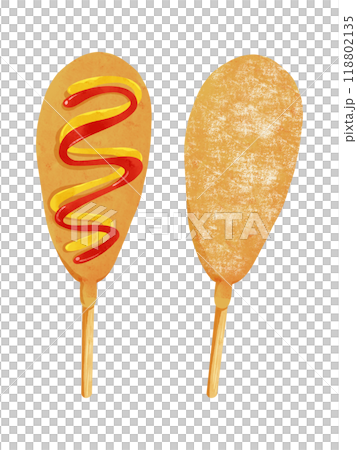 美國狗 2 種類型設定垂直水彩風格手繪插圖 118802135