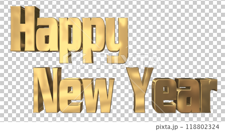 3DCG人物「新年快樂/新年快樂」金、金 118802324