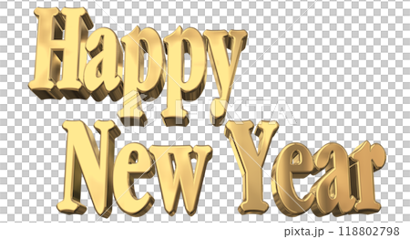 3DCG人物「新年快樂/新年快樂」金、金 118802798