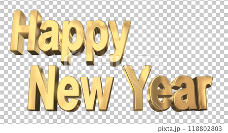 3DCG人物「新年快樂/新年快樂」金、金 118802803