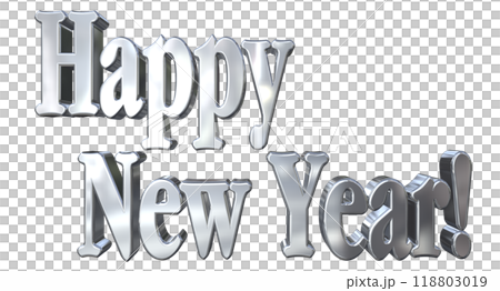 3DCG characters "Happy New Year" silver, silver 118803019