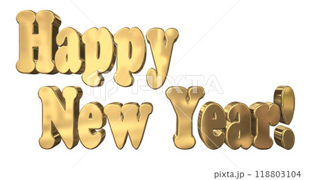 3DCG文字「Happy New Year/ハッピーニューイヤー」ゴールド,金 3DCG文字「Happy New Year/ハッピーニューイヤー」ゴールド,金 118803104