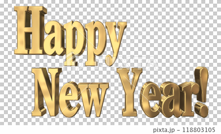3DCG letters "Happy New Year" in gold 118803105