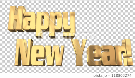 3DCG人物「新年快樂/新年快樂」金、金 118803274