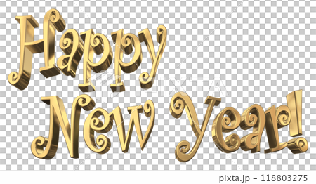 3DCG人物「新年快樂/新年快樂」金、金 118803275