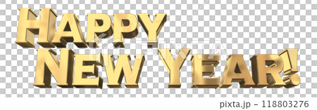 3DCG letters "Happy New Year" in gold 118803276