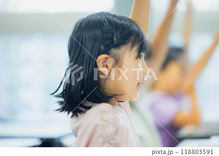 教室で授業を受ける小学生　　 118803591