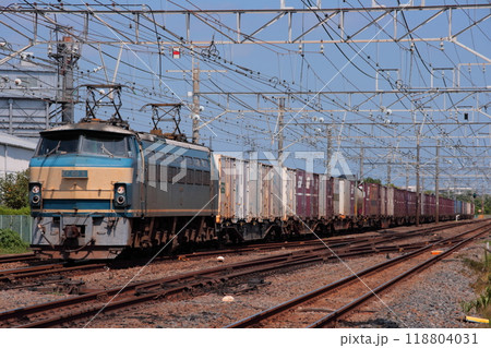 東海道貨物線を長大編成で走行するEF66-9号機牽引の貨物列車_2009/9/6撮影 東海道貨物線を長大編成で走行するEF66-9号機牽引の貨物列車_2009/9/6撮影 118804031