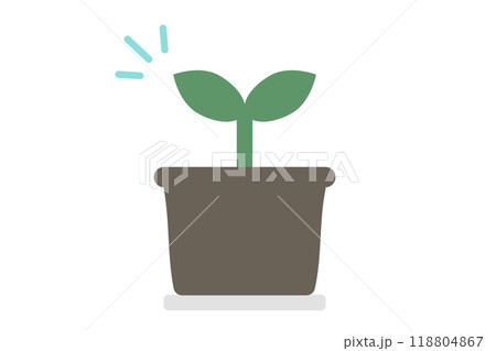 双葉の生えた植物のイラスト 118804867
