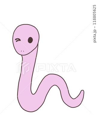 蛇（ウインク・ピンク） 118805625