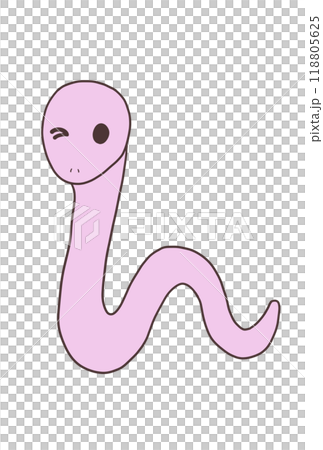 蛇（ウインク・ピンク） 118805625