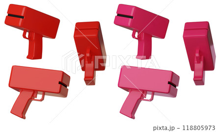 red and pink money gun cash cannon 3D graphics 118805973