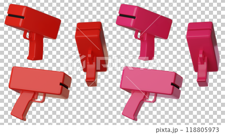 red and pink money gun cash cannon 3D graphics 118805973