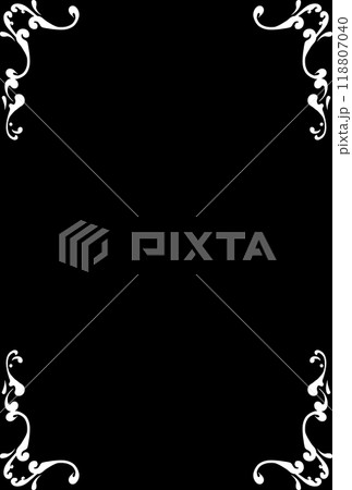 白いアラベスク風のフレーム 118807040