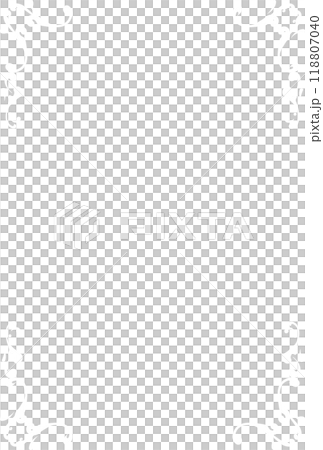 白いアラベスク風のフレーム 118807040